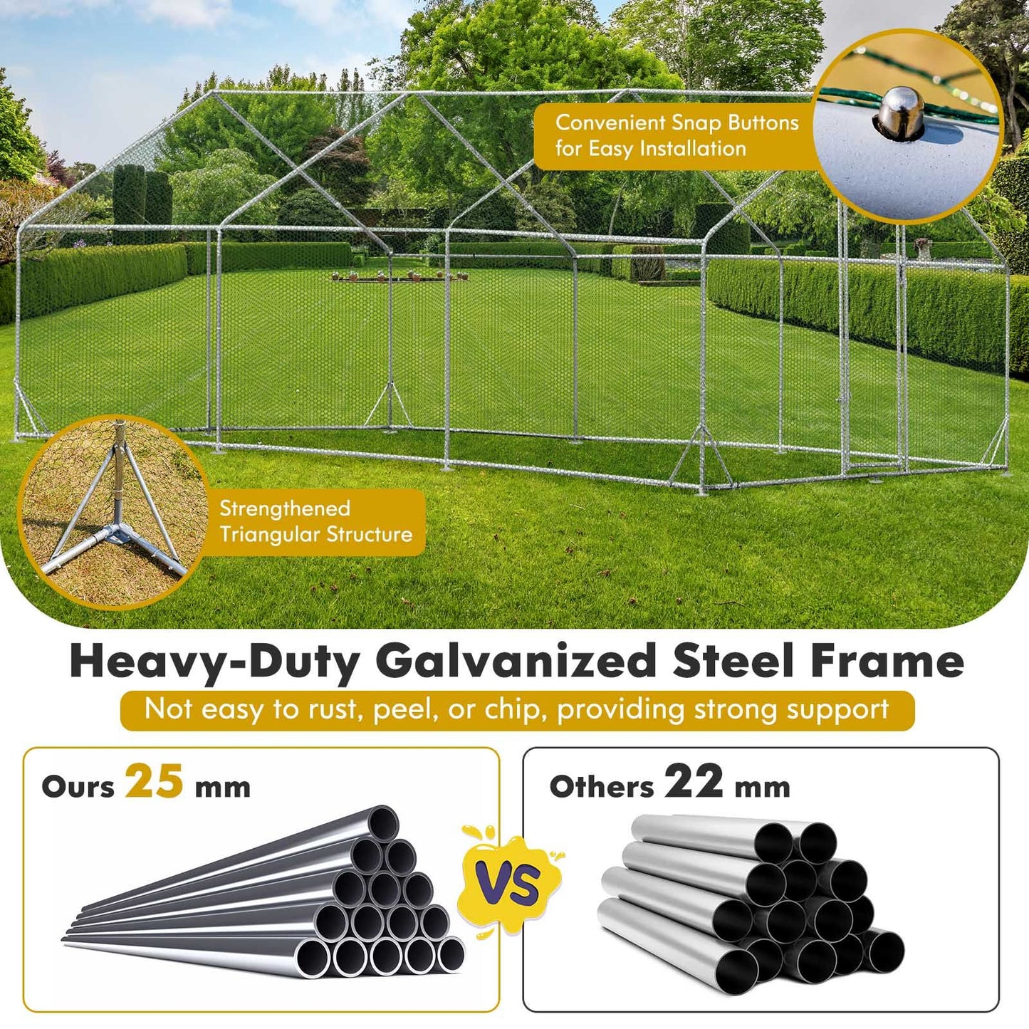 Large Spire-Shaped Chicken Coop with Sun-Protective Cover