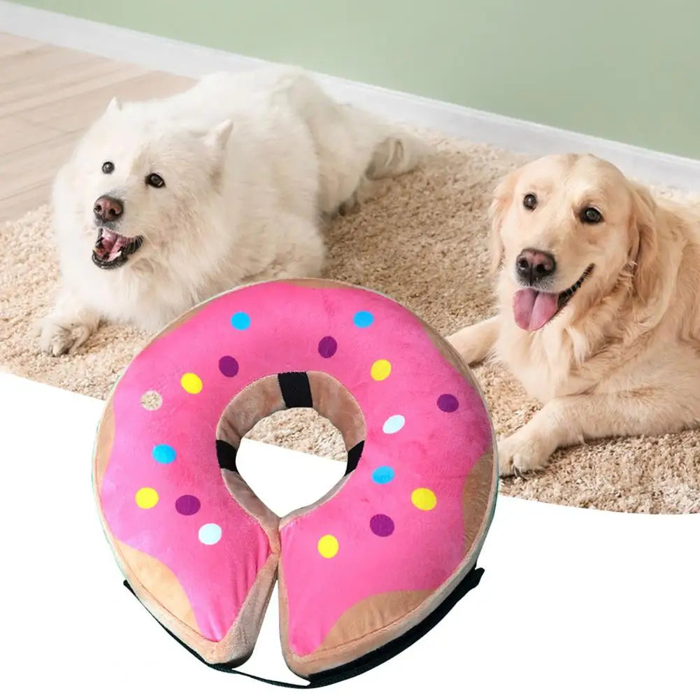 Pet Dog Donut Collar Cone Soft Recovery Cones Adjustment Anti-Bite Inflatable Dog Lick-Proof Collar after Surgery Pet Supplies