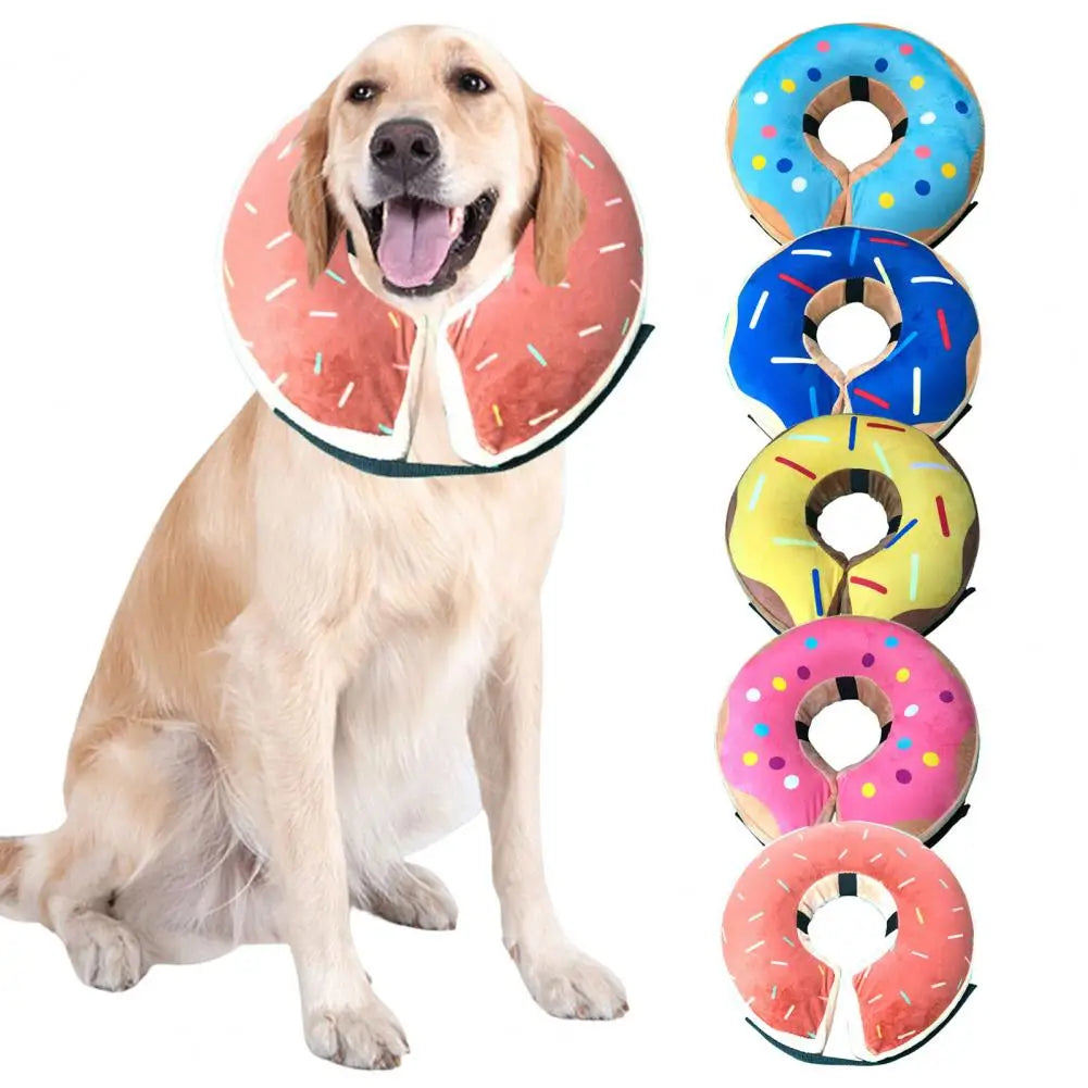 Pet Dog Donut Collar Cone Soft Recovery Cones Adjustment Anti-Bite Inflatable Dog Lick-Proof Collar after Surgery Pet Supplies