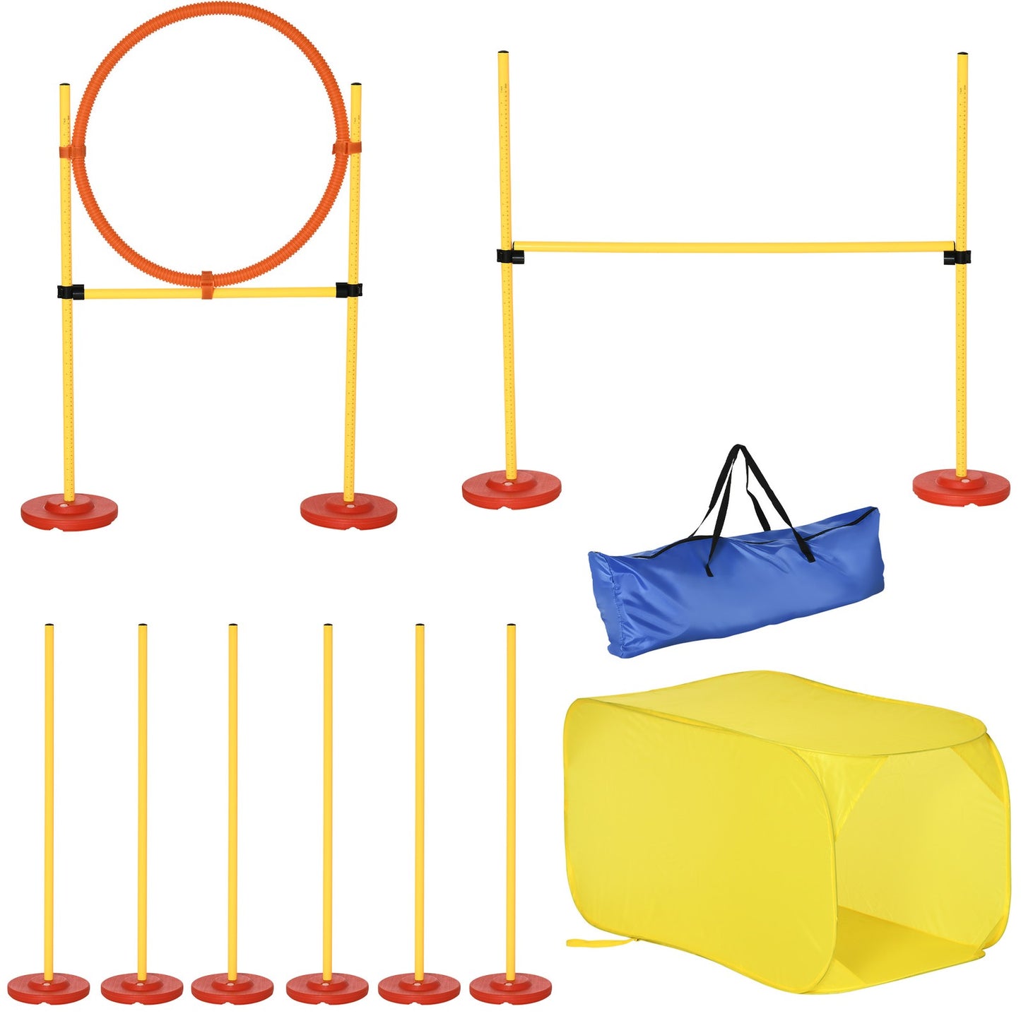Outdoor 4 Pcs Dog Pet Agility Training Equipment Backyard Starter Course Set