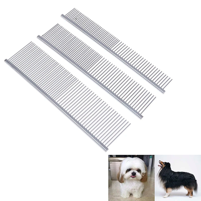 Hot Sale Stainless Steel Pet Hair Trimmer Combs Puppy Cat Cleaning Brush Pet Shedding Grooming Asymmetric Dog Long Hair Comb