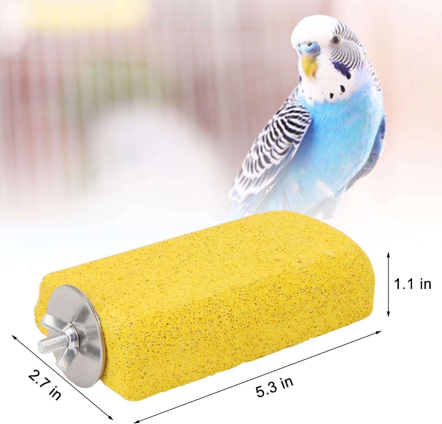 Bird Parrot Calcium Teeth Mouth Molar Grinding Stone Hamster Grinding Stone Chew Toy Perch Jumping Stand for Parrot Budgies Chinchilla Squirrel Hamster Cage Stand Platform