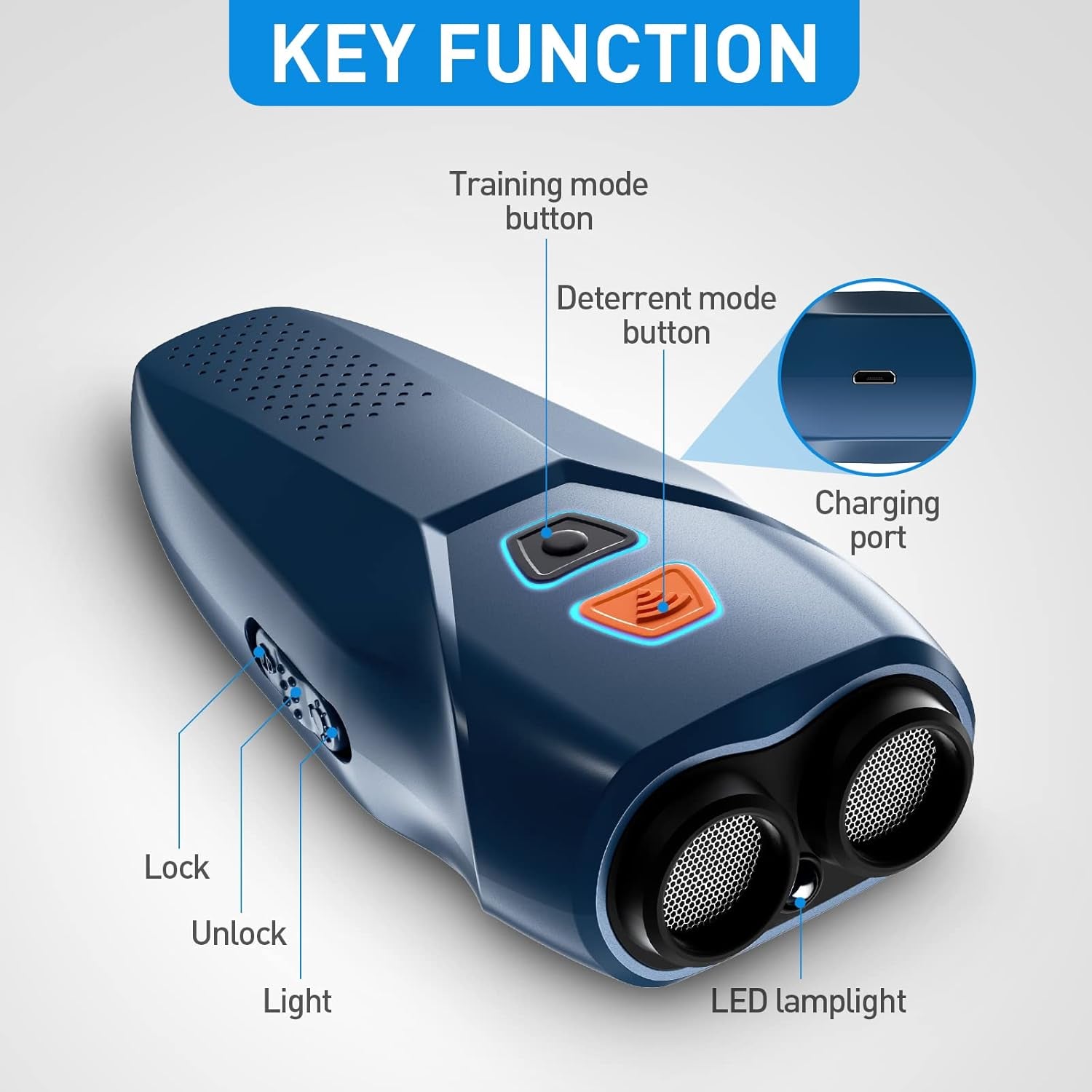 Dog Barking Control Devices Dual Sensor anti Barking Device with Training/Deterrent Modes Dog Whistle to Stop Barking Ultrasonic Dog Barking Deterrent with LED Flashlight 25 FT Range Rechargeable