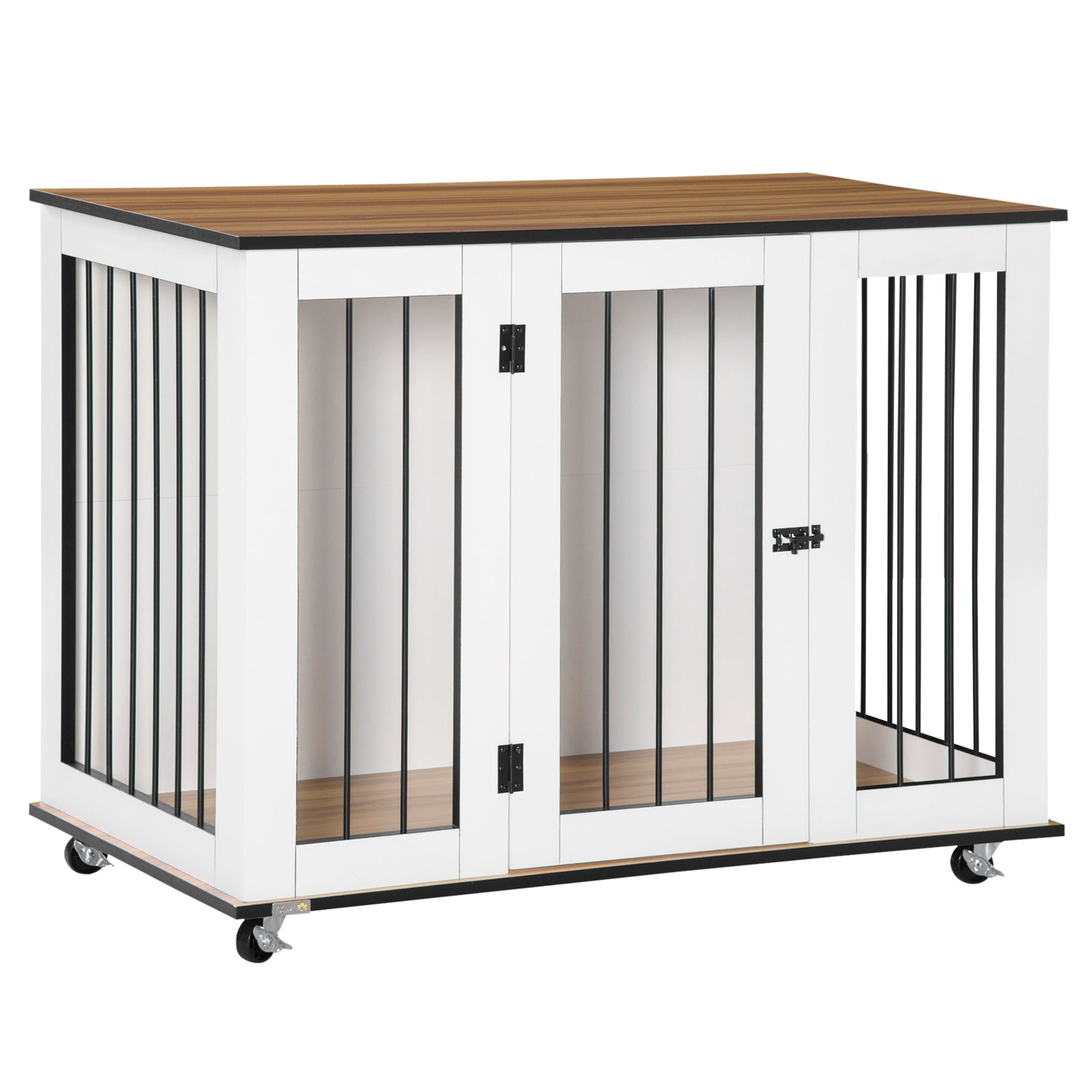 Dog Crate Furniture, Dog Cage End Table with Wheels, for Dogs