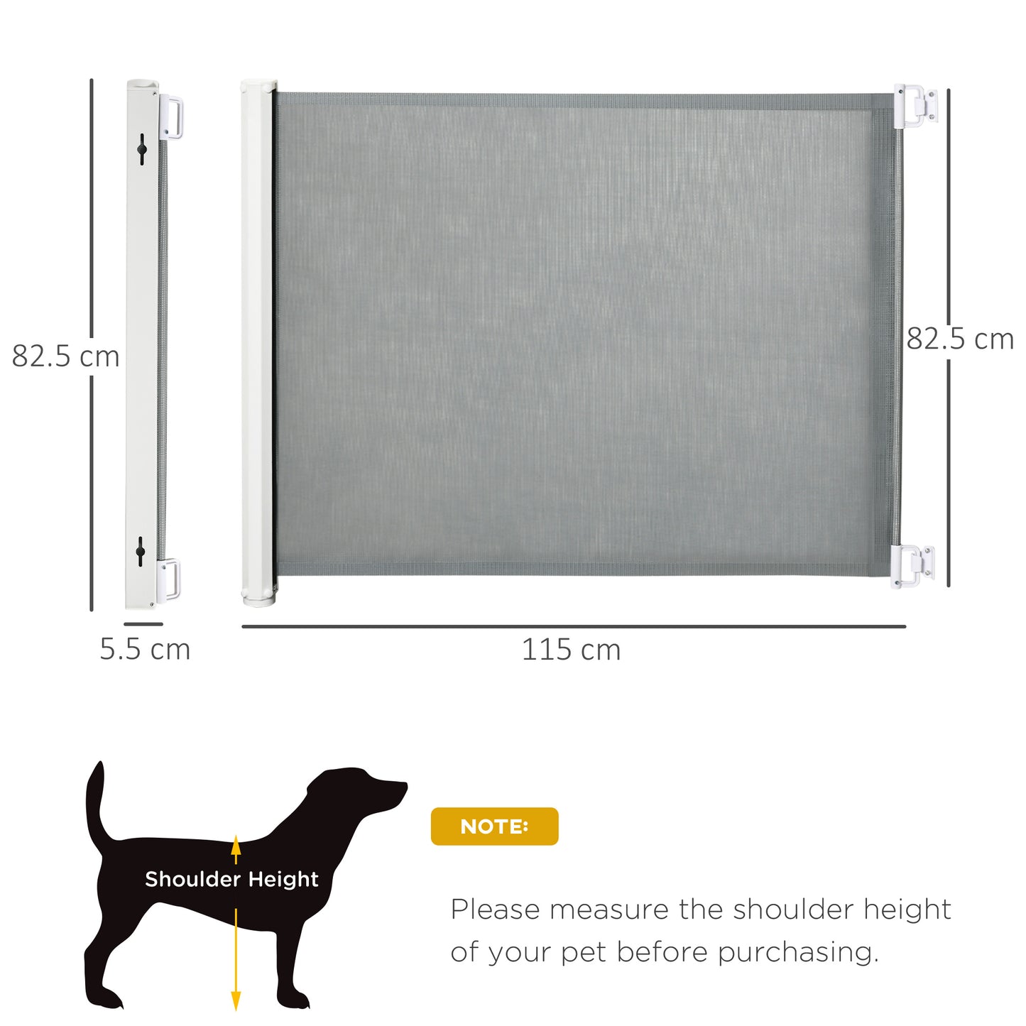 Pet Safety Gate, Retractable Dog Barrier, Folding Home Doorway Stair Guard