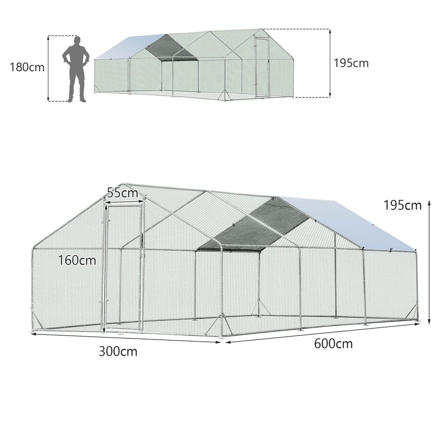 Large Spire-Shaped Chicken Coop with Sun-Protective Cover