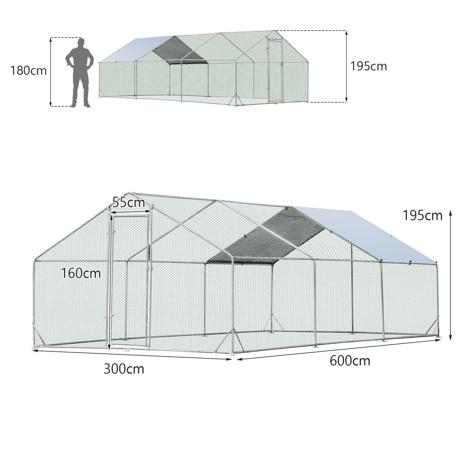 Large Spire-Shaped Chicken Coop with Sun-Protective Cover