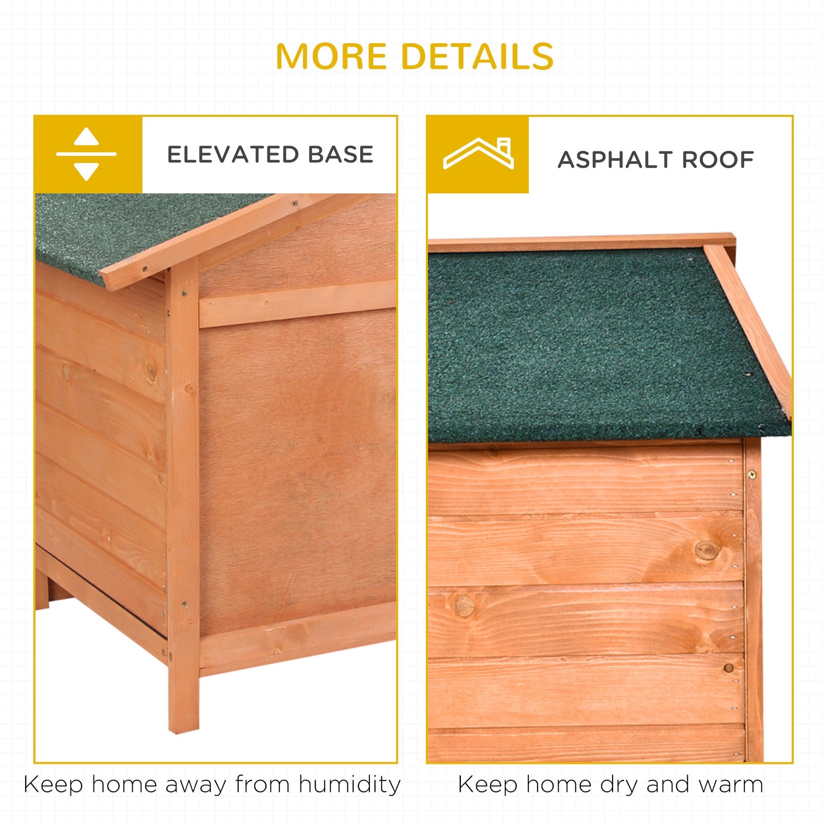 Pawhut Rabbit Hutch, Guinea Pig Hutch Outdoor Detachable Cage W/ Tray & Roof