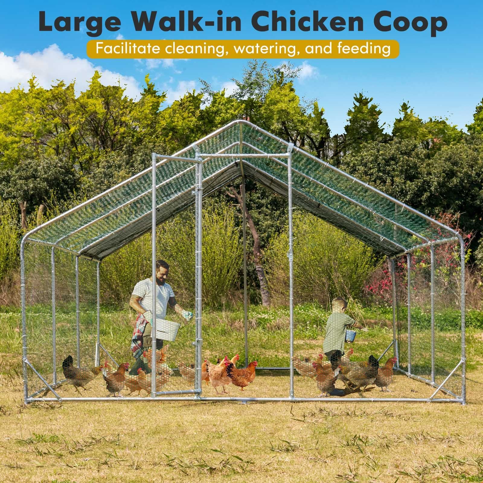 Large Spire-Shaped Chicken Coop with Sun-Protective Cover