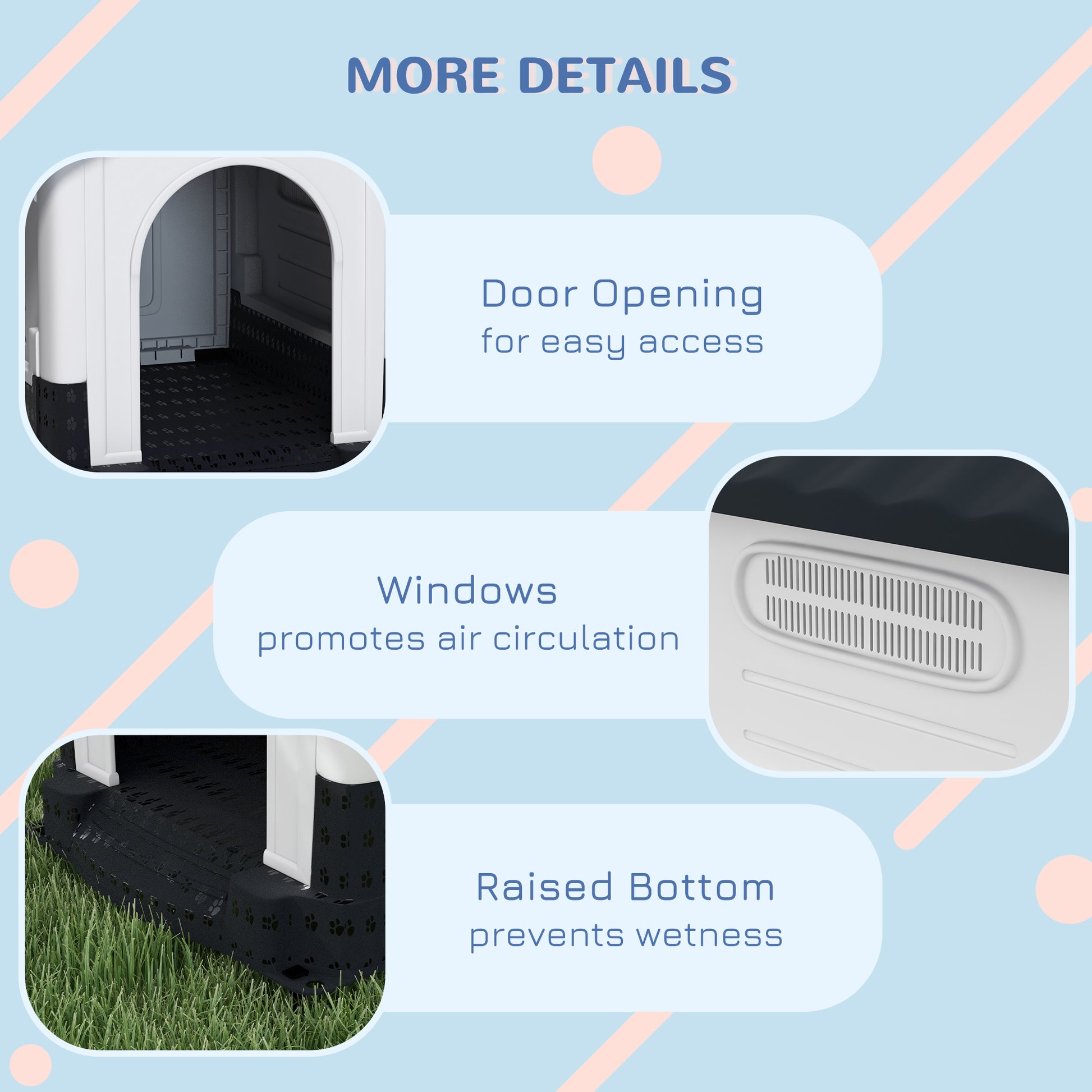Dog Kennel for Outside, Plastic Dog House, Water-Resistan