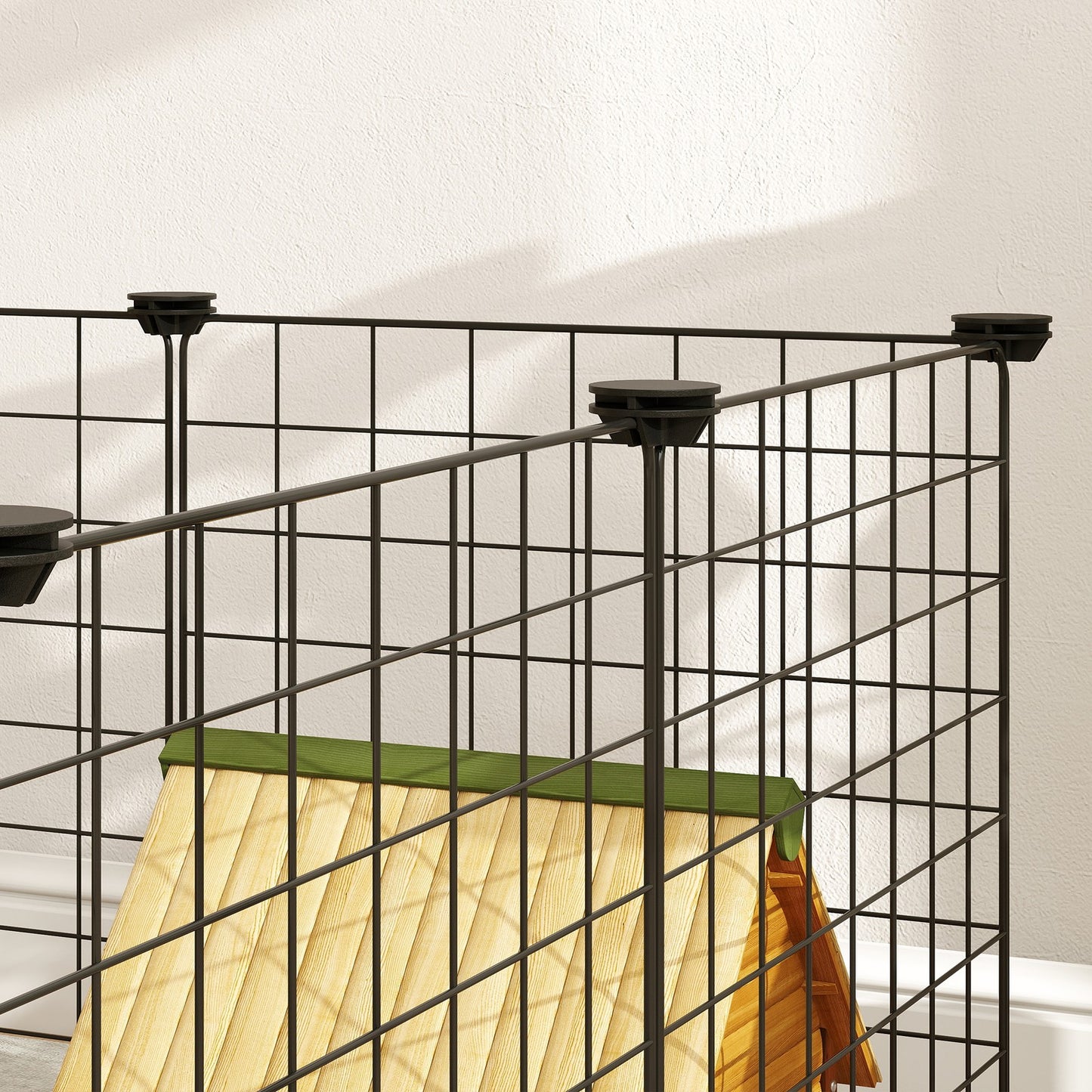 DIY Pet Playpen Metal Wire Fence 12-Panel Guinea Pig Small Animals Cage Black