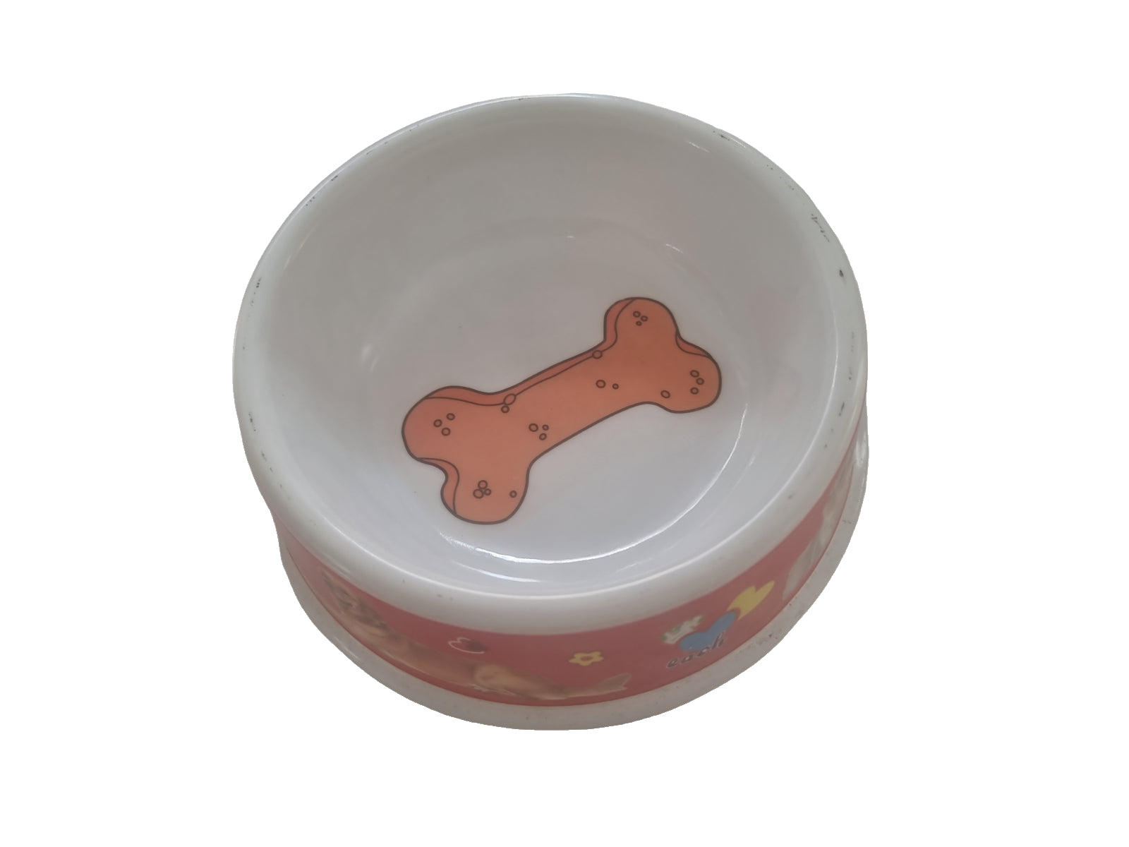 Plastic Dog Bowl with Printed Dog Bone Cat Dog Pet Feeding Bowls Pets 17Cm X 7Cm
