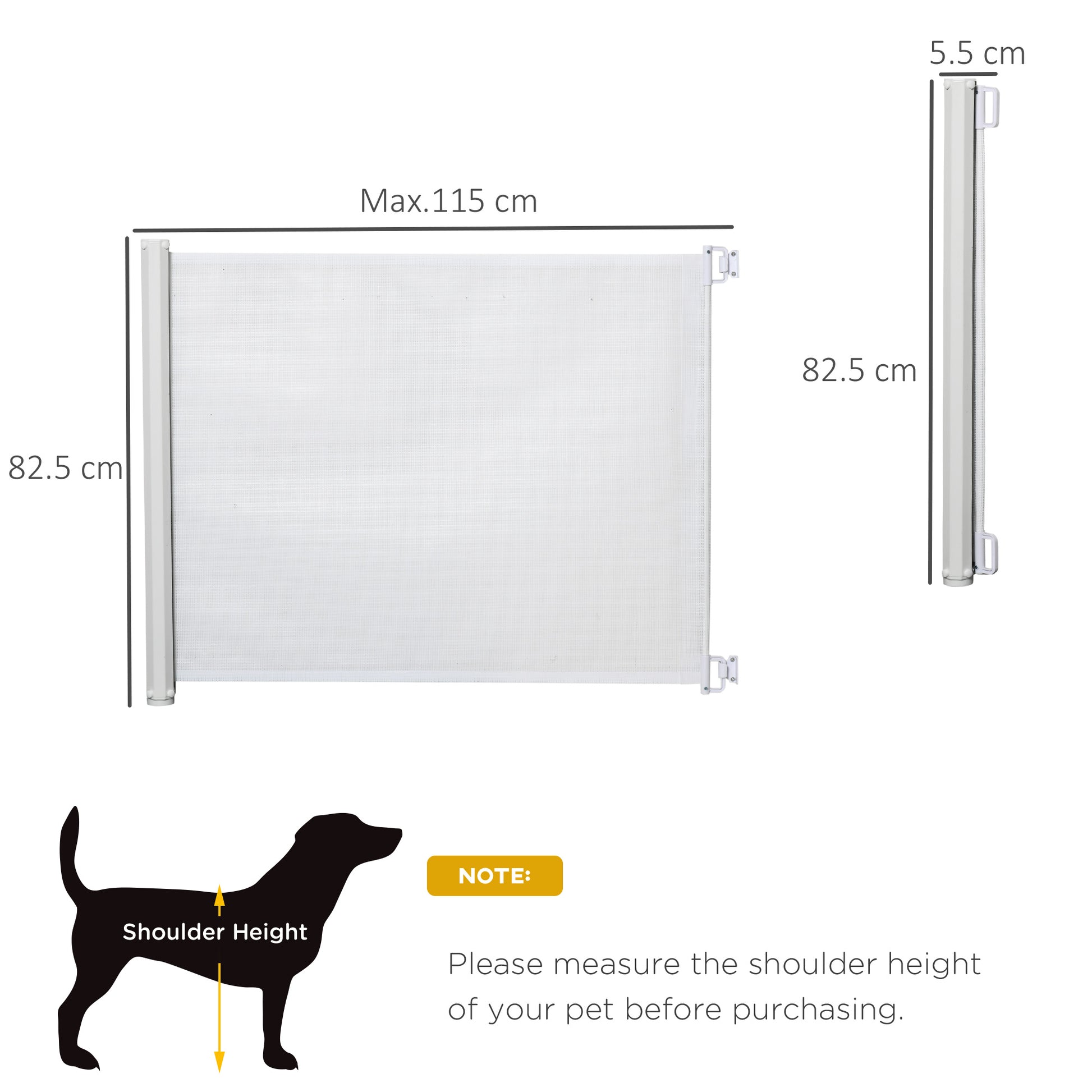Pet Safety Gate, Retractable Dog Barrier, Folding Home Doorway Stair Guard