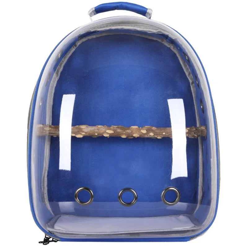 Bird Carrier Bag Parrot Backpack with Prech and Feeder Cups for Parakeet Cockatiel Bunny Travel Acrylic Portable Pet Bird Cage