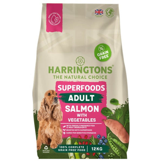 Harringtons Adult Grain Free Superfoods Dry Food, Salmon 12kg