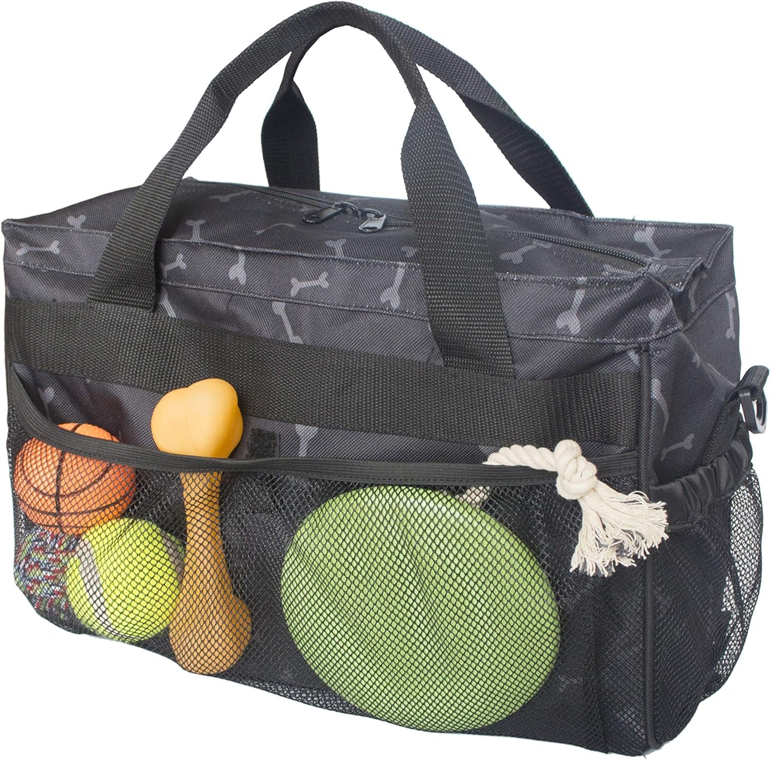 Dog Travel Bag, Pet Luggage Suitcase Weekend Tote Carrier with Collapsible Bowl, Pet Luggage Suitcase Weekend Tote Carrier with Collapsible Bowl (Black)