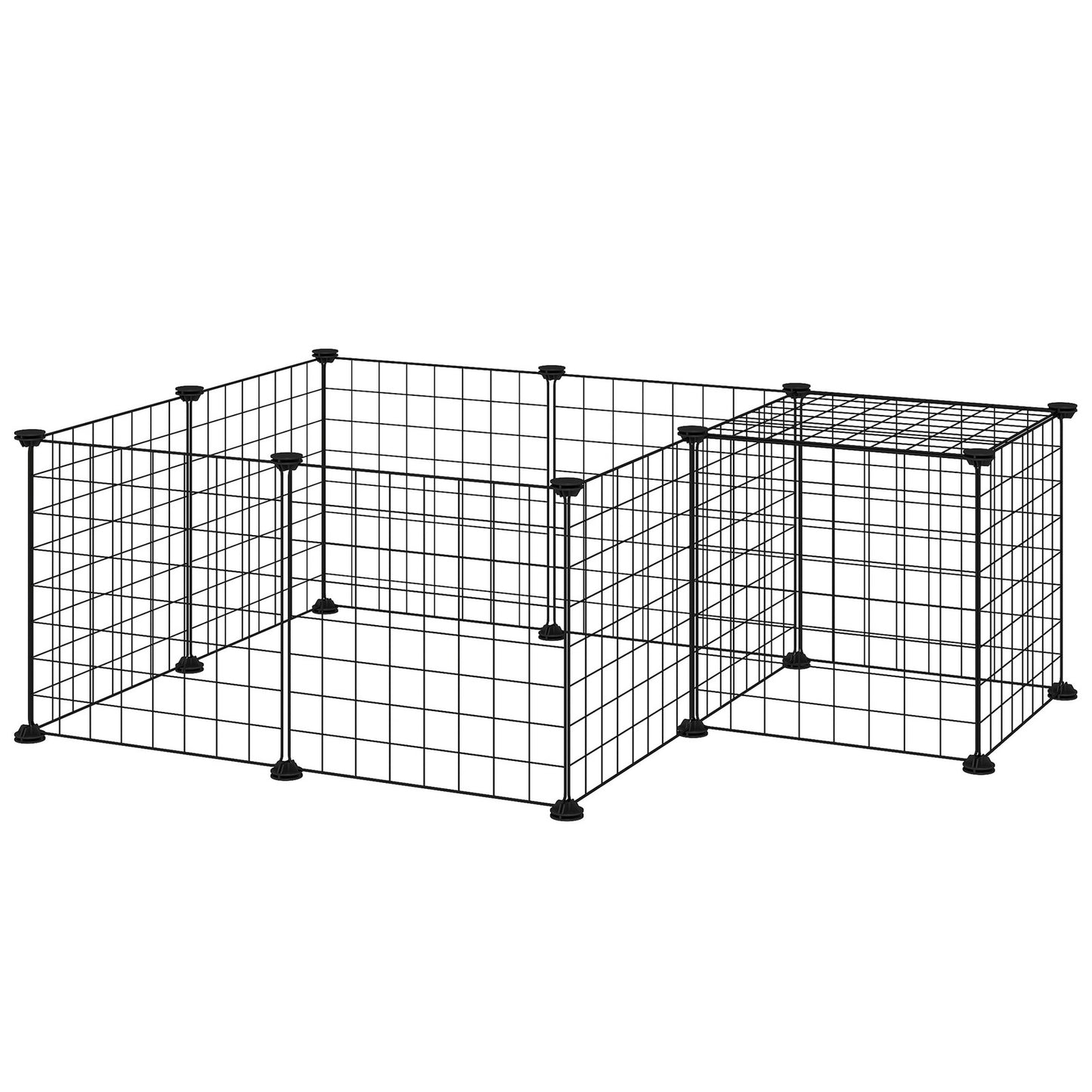 DIY Pet Playpen Metal Wire Fence 12-Panel Guinea Pig Small Animals Cage Black