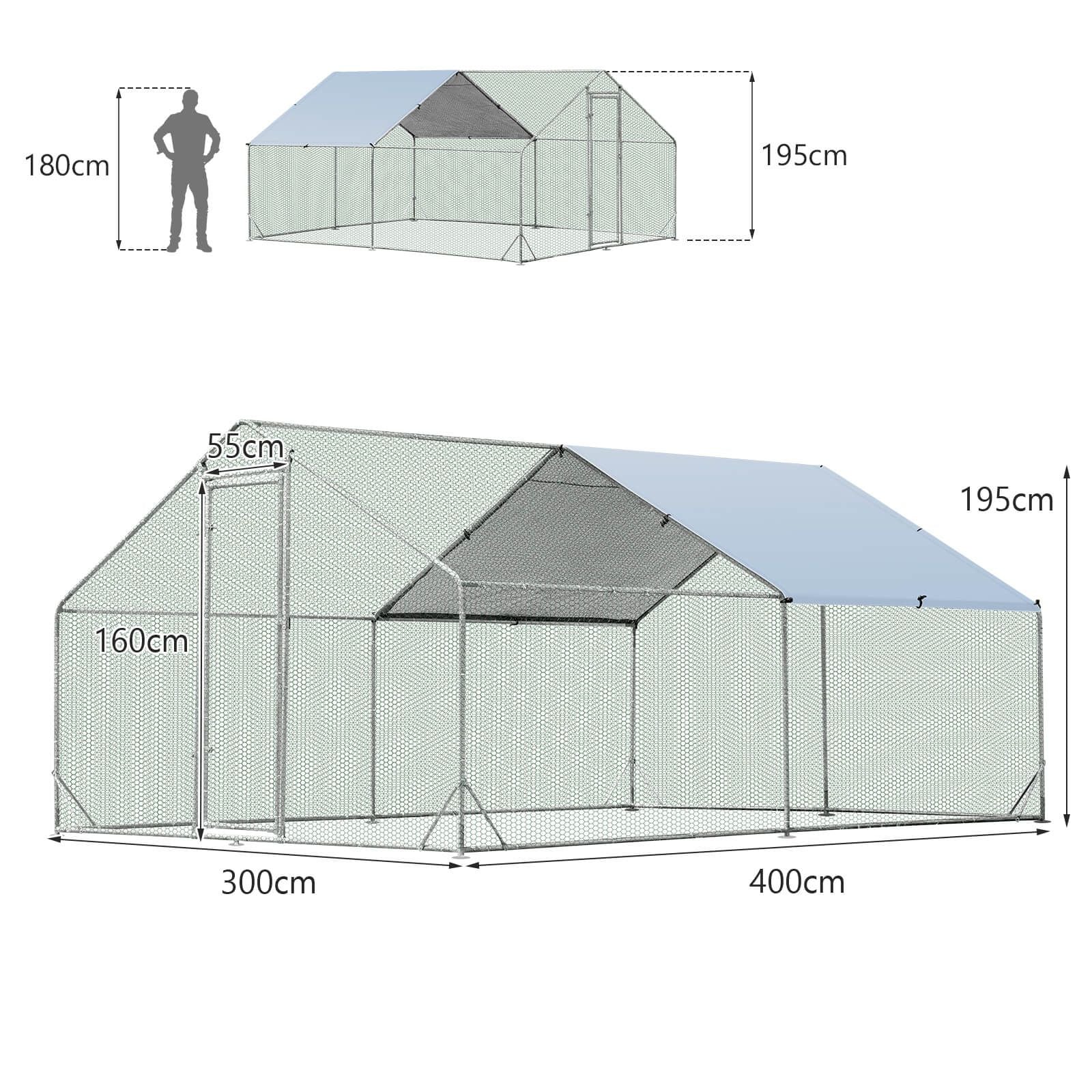 Large Spire-Shaped Chicken Coop with Sun-Protective Cover