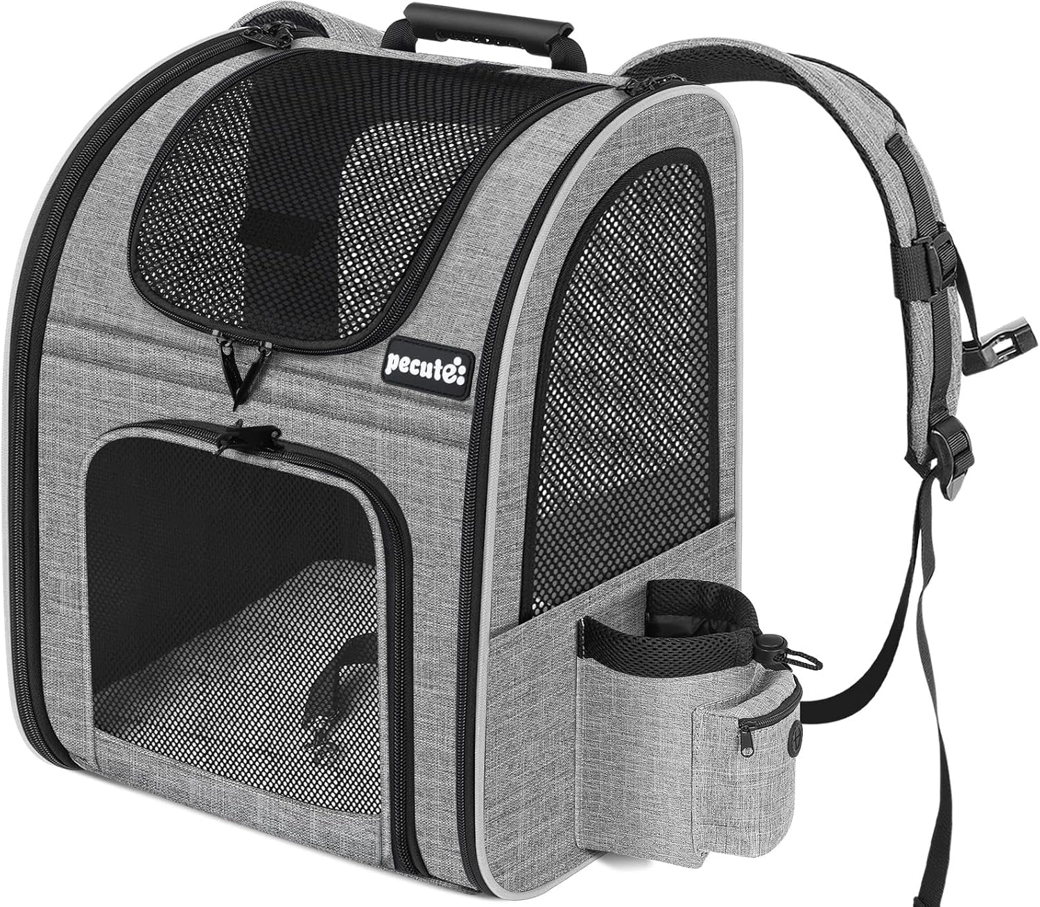 Cat Carrier Dog Backpack, Portable Breathable Rucksack with Front Opening-Mesh Window-Pockets, Airy Space Great for Carrying Puppy Dogs Cats up to 8KG