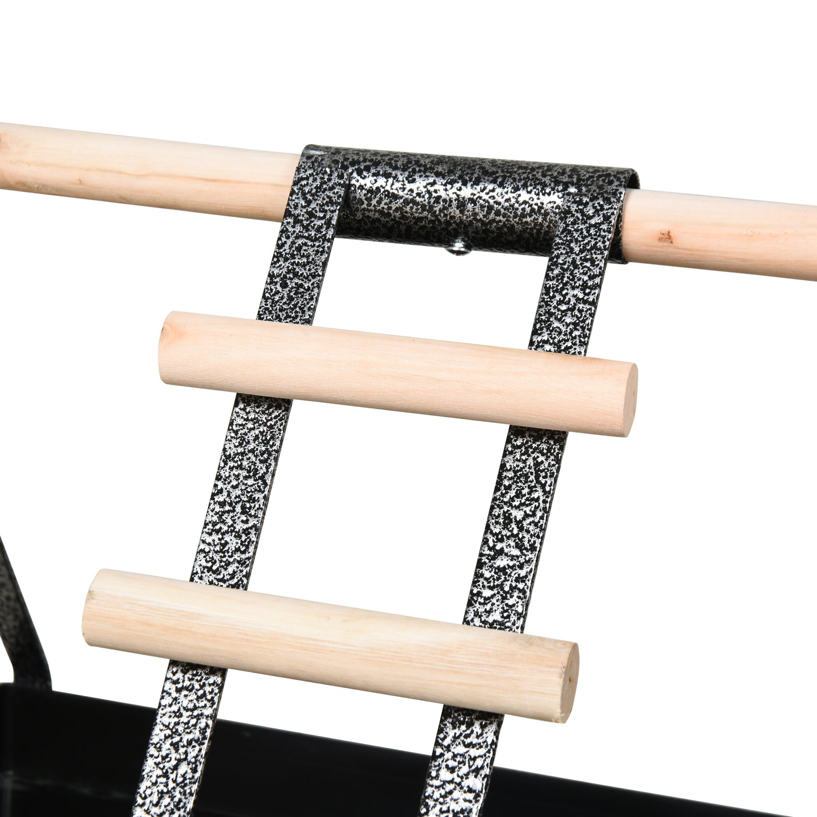 Bird Playstand with Wooden Perch Ladder Feeding Cups for Macaw Parrot Conure
