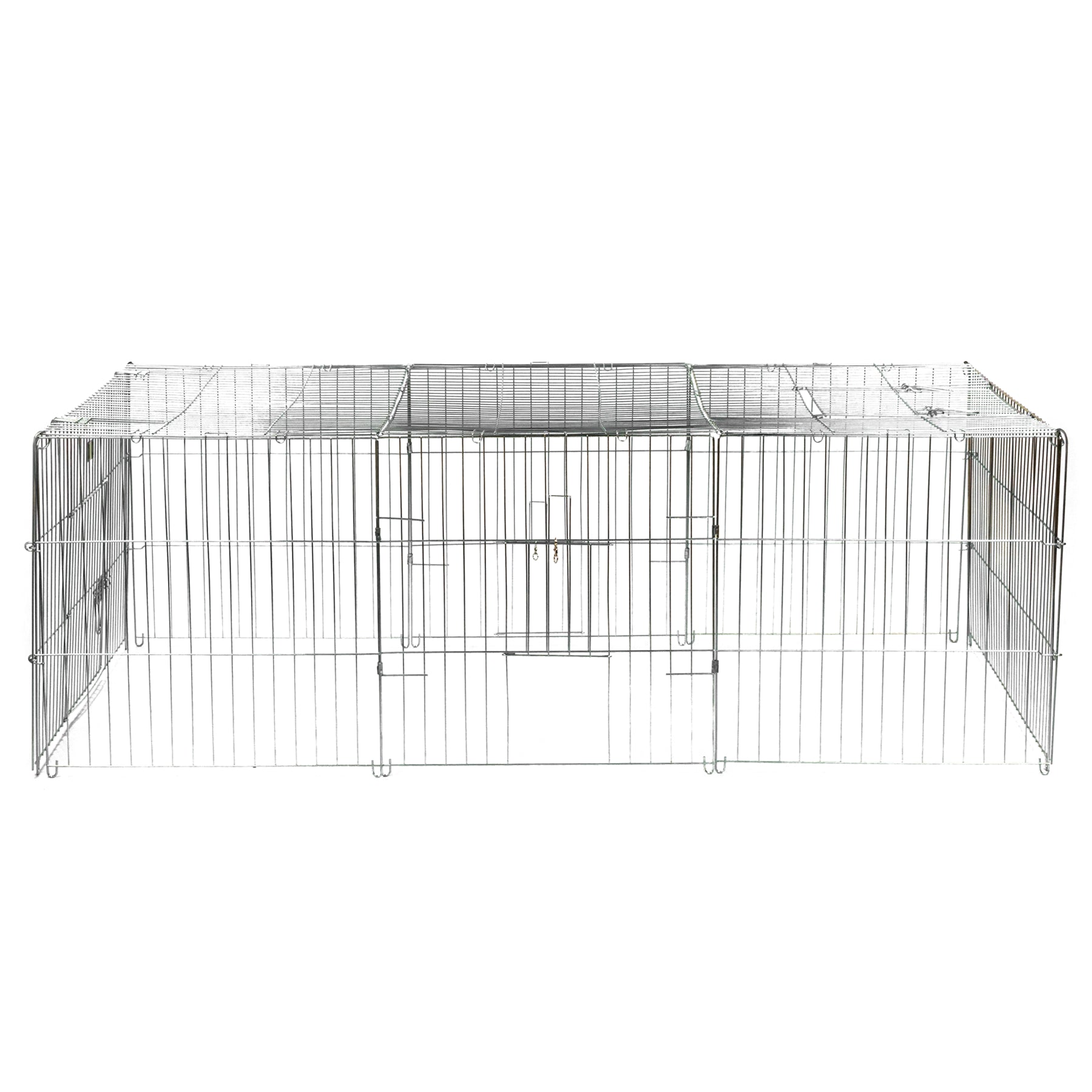 LARGE ENCLOSED PET PLAYPEN RUN PUPPY DOG CAT RABBIT FOLDABLE METAL CHICKEN FENCE
