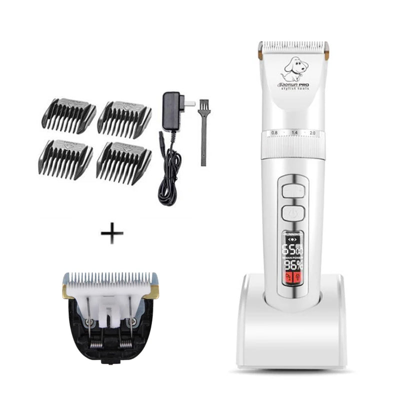 Baorun P2 Electric Hair Clipper for Dogs Cat Professional LCD Screen Pet Trimmer Clippers Rechargeable Electric Trimmer