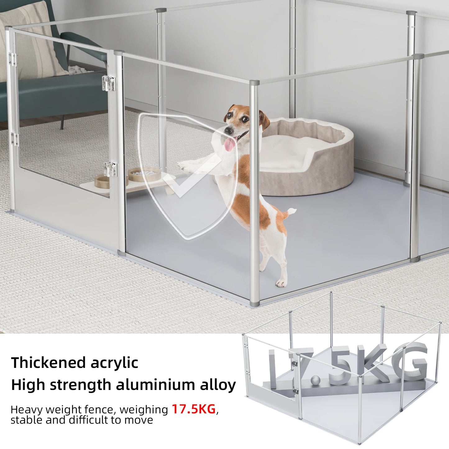 Acrylic Dog Playpen Fence with Waterproof Fertility Pad, Cats and Puppies, Whelping Pen Box, Pet Cage, Pet Supplies