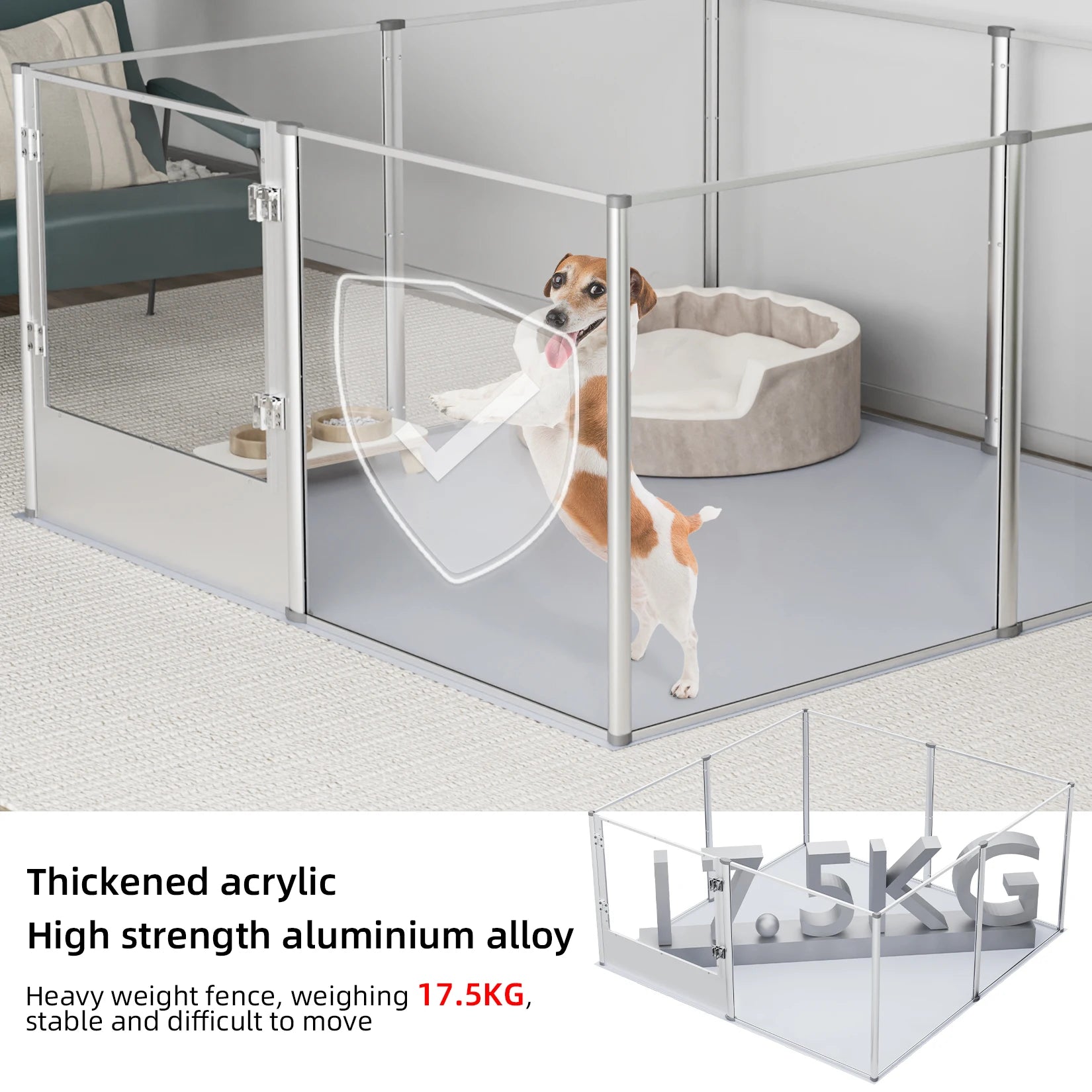 Acrylic Dog Playpen Fence with Waterproof Fertility Pad, Cats and Puppies, Whelping Pen Box, Pet Cage, Pet Supplies