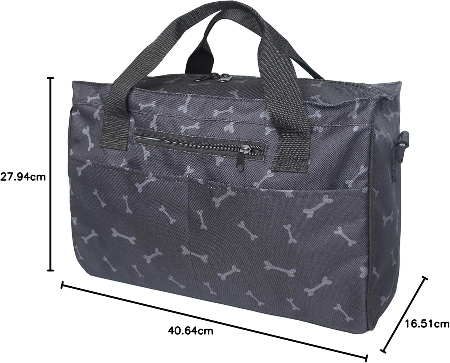 Dog Travel Bag, Pet Luggage Suitcase Weekend Tote Carrier with Collapsible Bowl, Pet Luggage Suitcase Weekend Tote Carrier with Collapsible Bowl (Black)