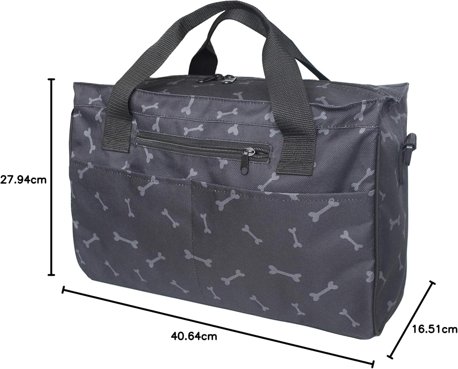 Dog Travel Bag, Pet Luggage Suitcase Weekend Tote Carrier with Collapsible Bowl, Pet Luggage Suitcase Weekend Tote Carrier with Collapsible Bowl (Black)