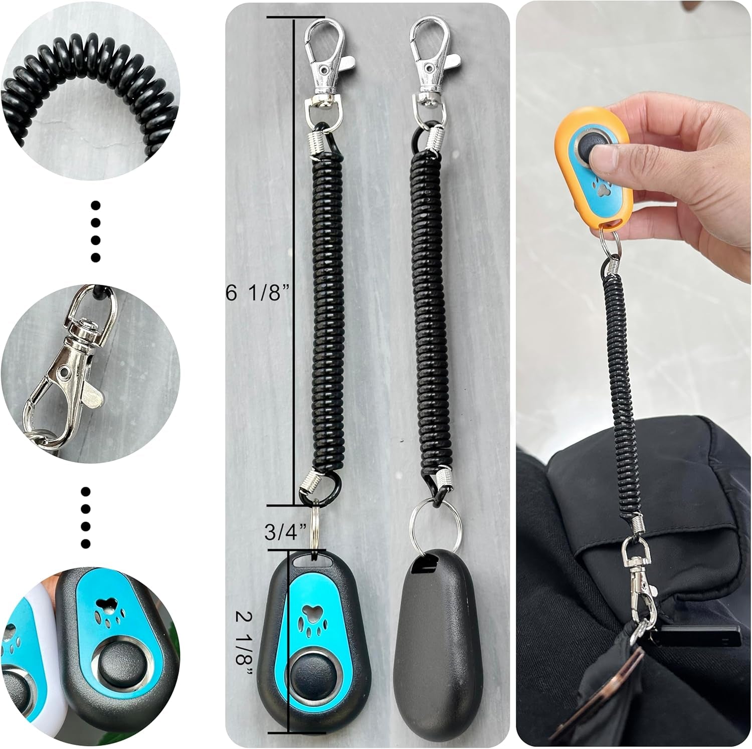 Pet Clicker for Dogs/Cats/Horses/Birds or Other Animals - Clickers for Training (Blue + Green)