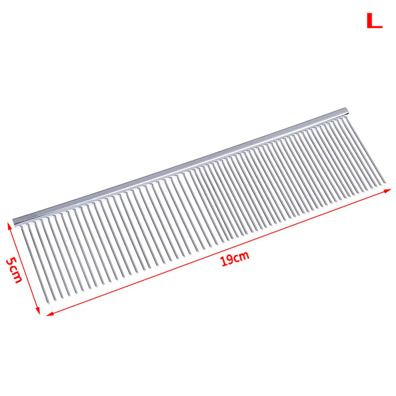 Hot Sale Stainless Steel Pet Hair Trimmer Combs Puppy Cat Cleaning Brush Pet Shedding Grooming Asymmetric Dog Long Hair Comb