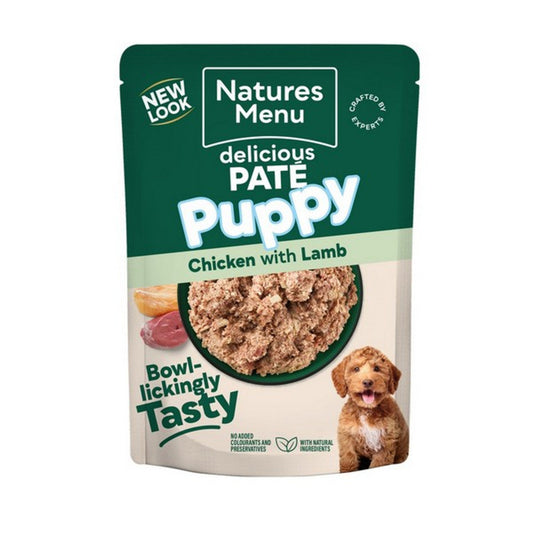 Natures Menu Dog Pouch Puppy and JuniorChicken with Lamb 8Pk 300g
