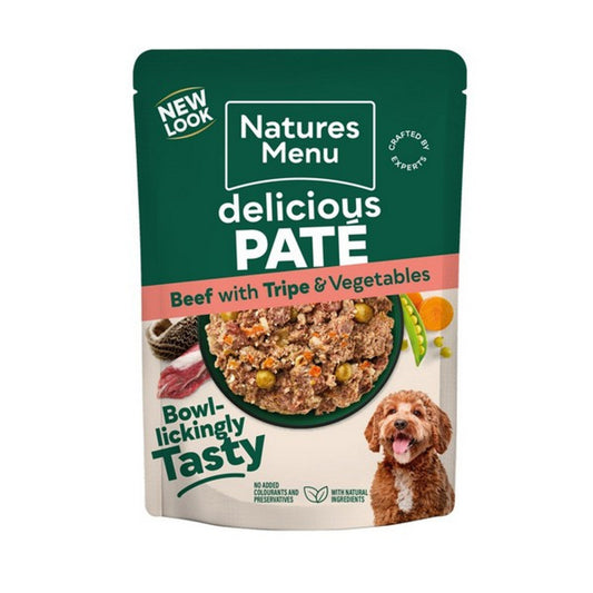 Natures Menu Dog Pouch Adult Beef and Tripe 8Pk 300g