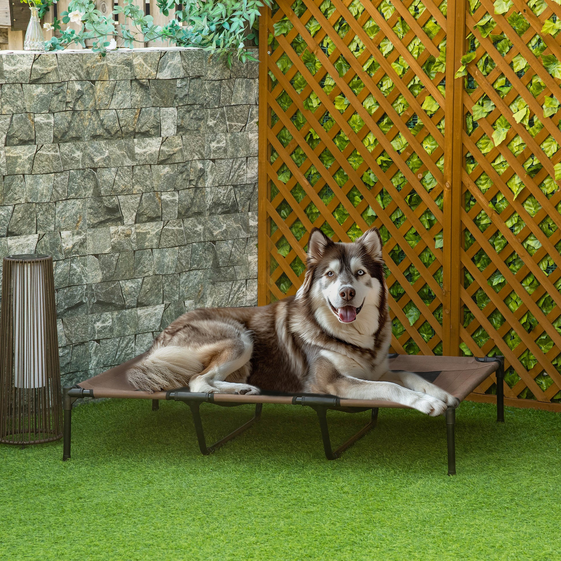 Cooling Elevated Dog Bed Portable Raised Pet Cot for Indoor & Outdoor Use