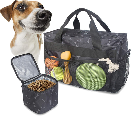Dog Travel Bag, Pet Luggage Suitcase Weekend Tote Carrier with Collapsible Bowl, Pet Luggage Suitcase Weekend Tote Carrier with Collapsible Bowl (Black)