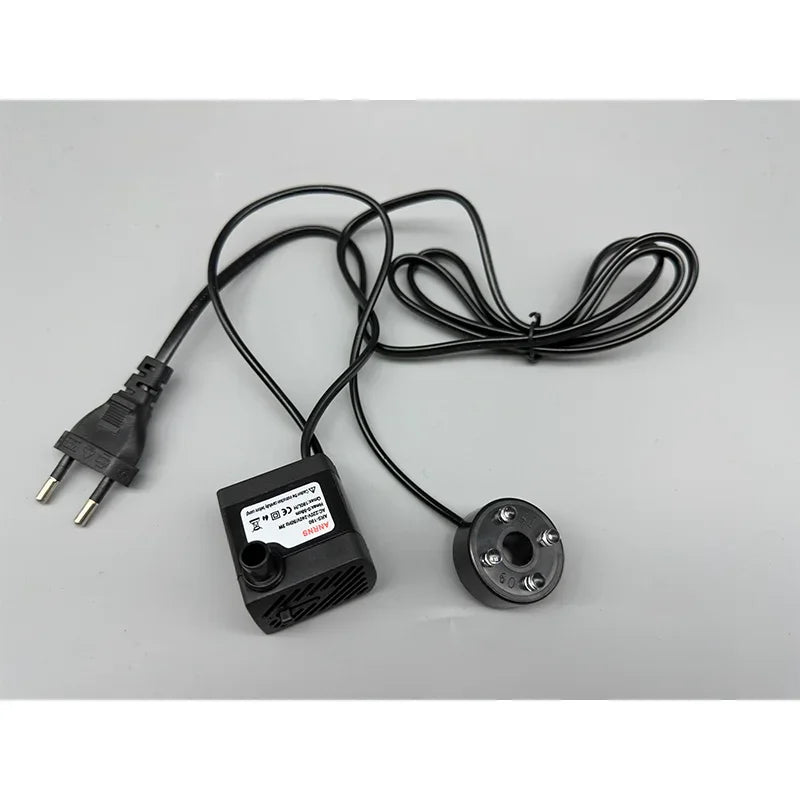 220V 3W Miniature Silent Submersible Pump Aquarium Fish Tank Fountain LED Pump EU Plug Pumping Aeration Pump Ornaments Set