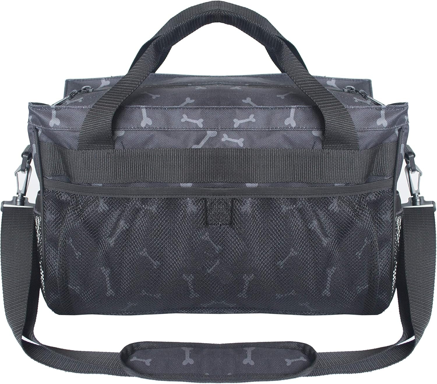 Dog Travel Bag, Pet Luggage Suitcase Weekend Tote Carrier with Collapsible Bowl, Pet Luggage Suitcase Weekend Tote Carrier with Collapsible Bowl (Black)