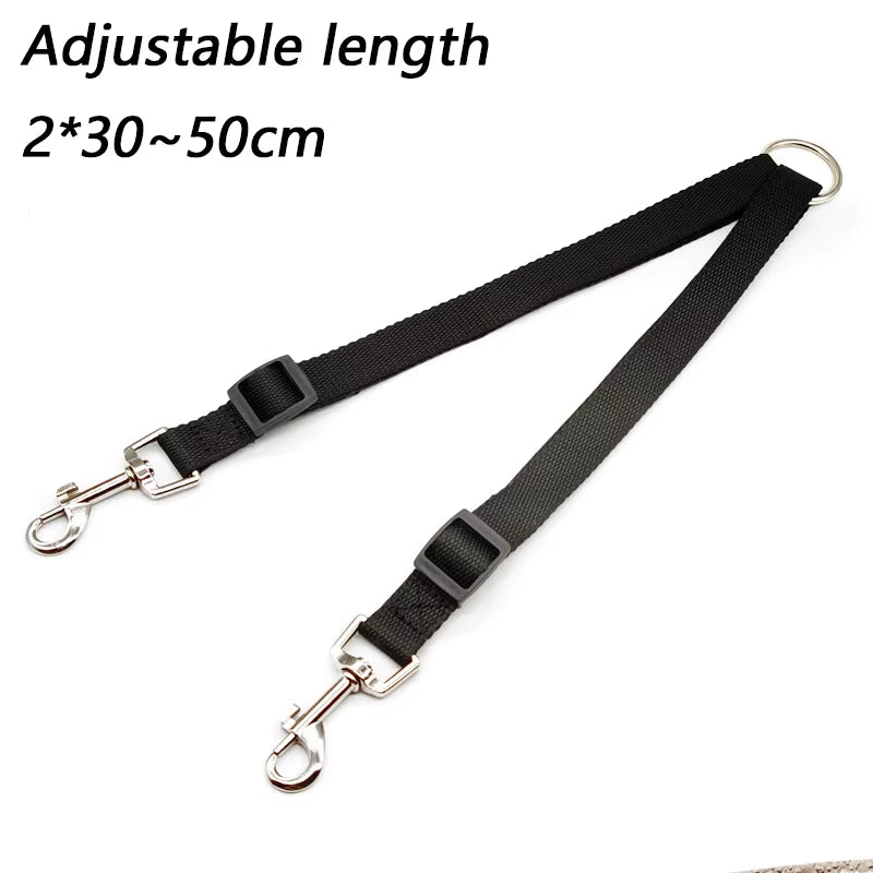 Double Twin Dual Coupler Dog Leash Two in One Strong Nylon V Shape Adjustable Pet Dog Leash Colorful Two Ways 2 Dogs Pet Lead
