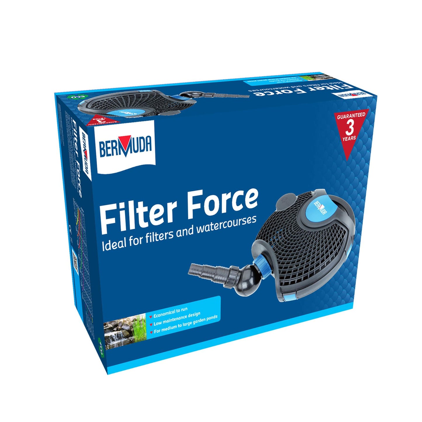 BERMUDA FILTER FORCE POND PUMP SUBMERSIBLE WATERFALL QUIET for WATERCOURSE FISH