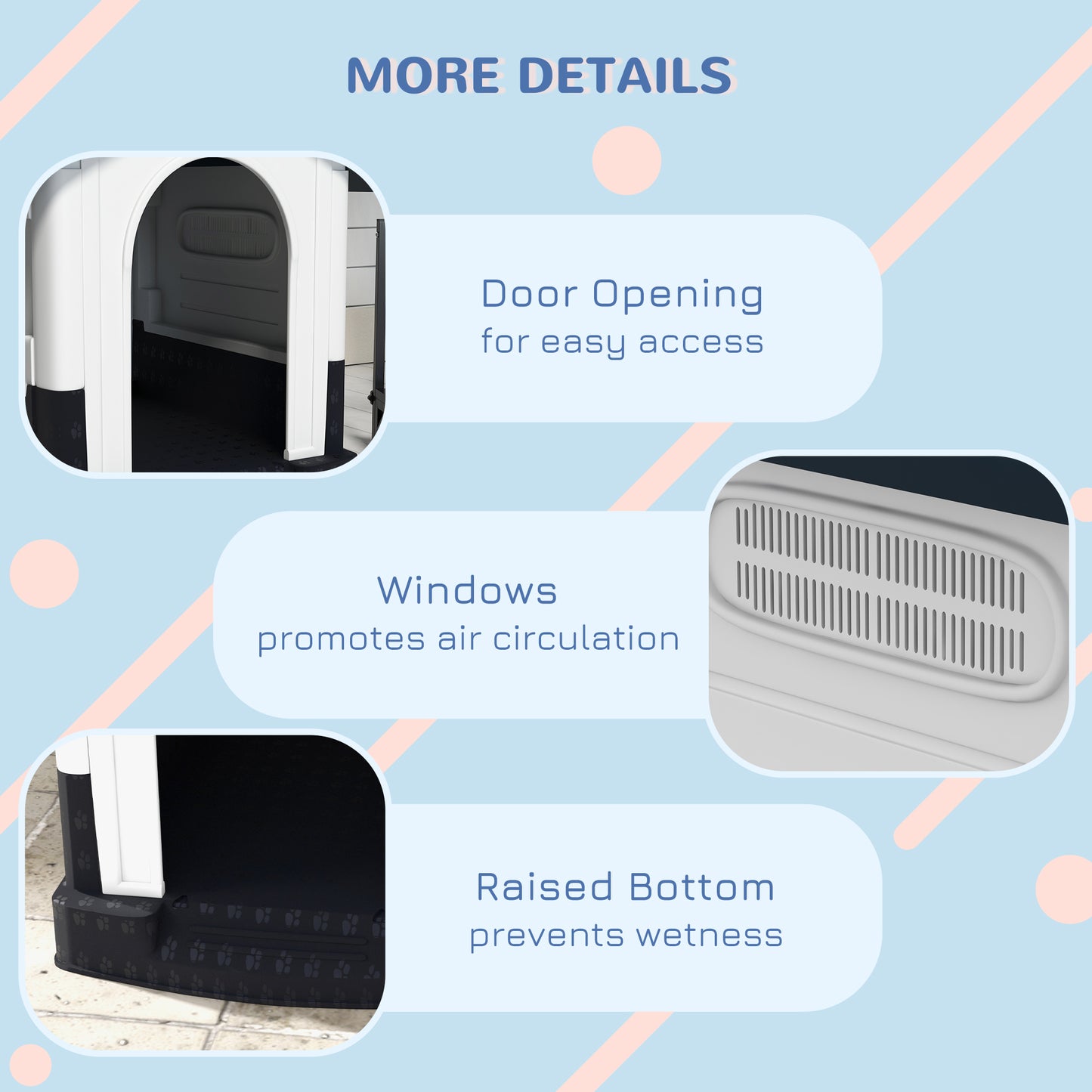 Dog Kennel for Outside, Plastic Dog House, Water-Resistan