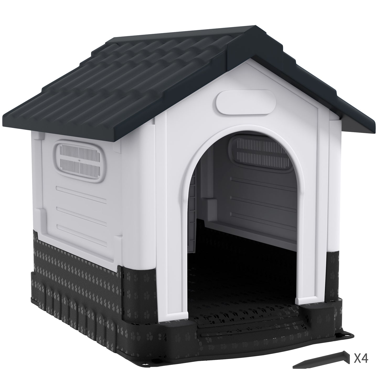 Dog Kennel for Outside, Plastic Dog House, Water-Resistan