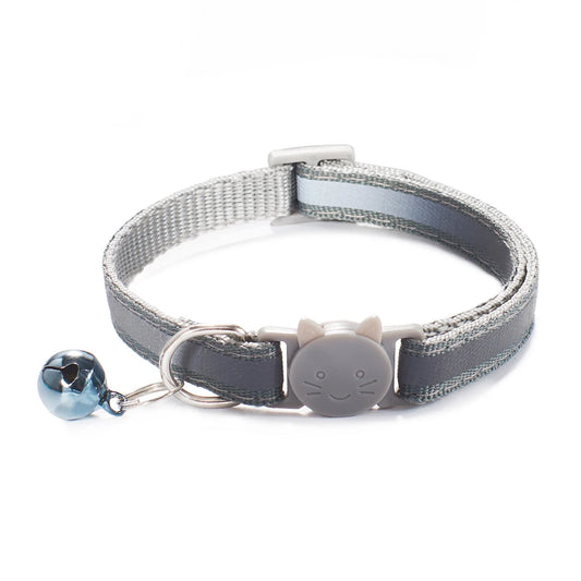 10Pcs Wholesale with Bell Collars Delicate Safety Reflective Nylon Dog Collars Neck Strap Fashion Adjustable Pet Cat Dog Collar