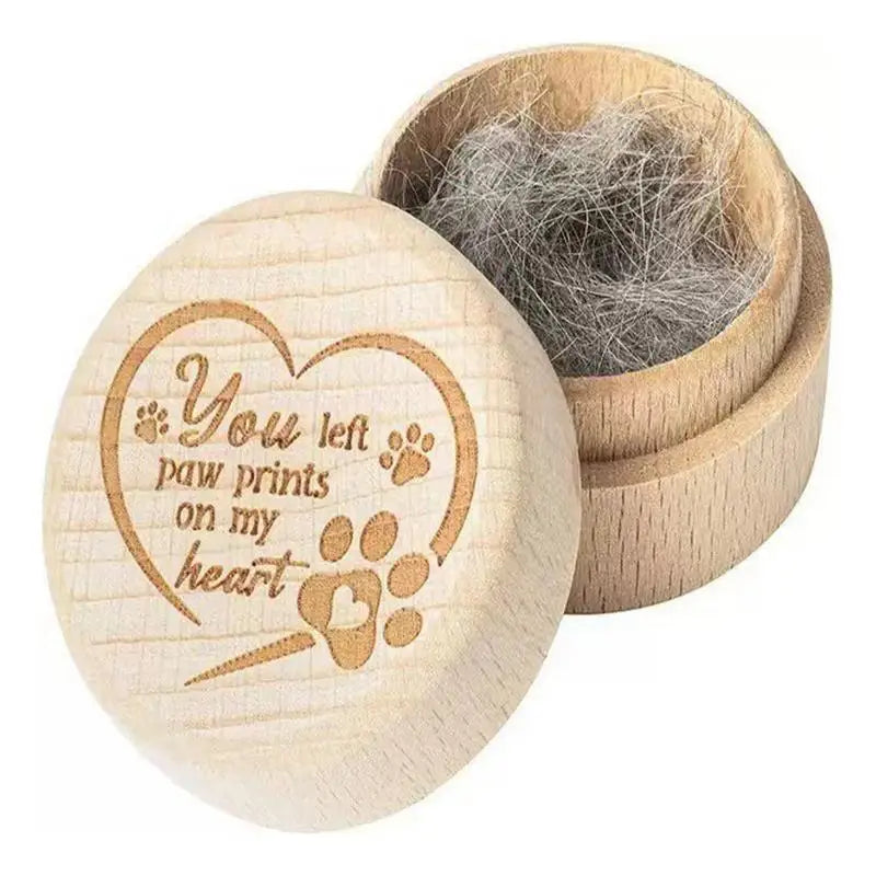 Dog Hair Keepsake Box Wooden Engraved Pet Memorial Box Pet Storage Box for Dog and Cat Ashes Wooden Engraved Dog Tooth Box Dog