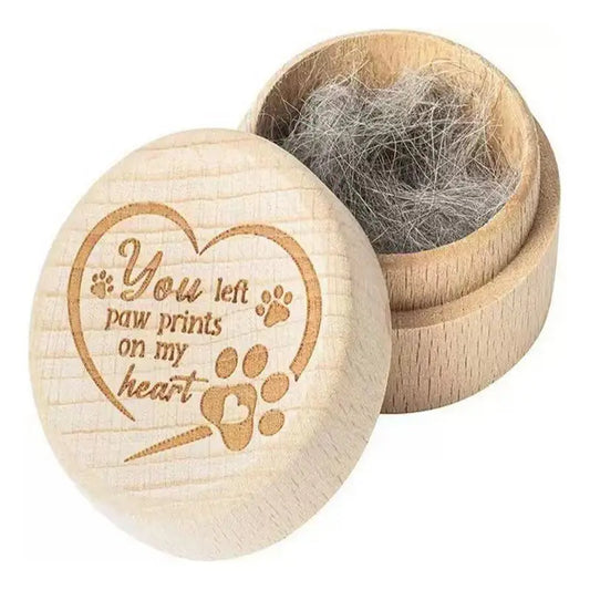 Dog Hair Keepsake Box Wooden Engraved Pet Memorial Box Pet Storage Box for Dog and Cat Ashes Wooden Engraved Dog Tooth Box Dog
