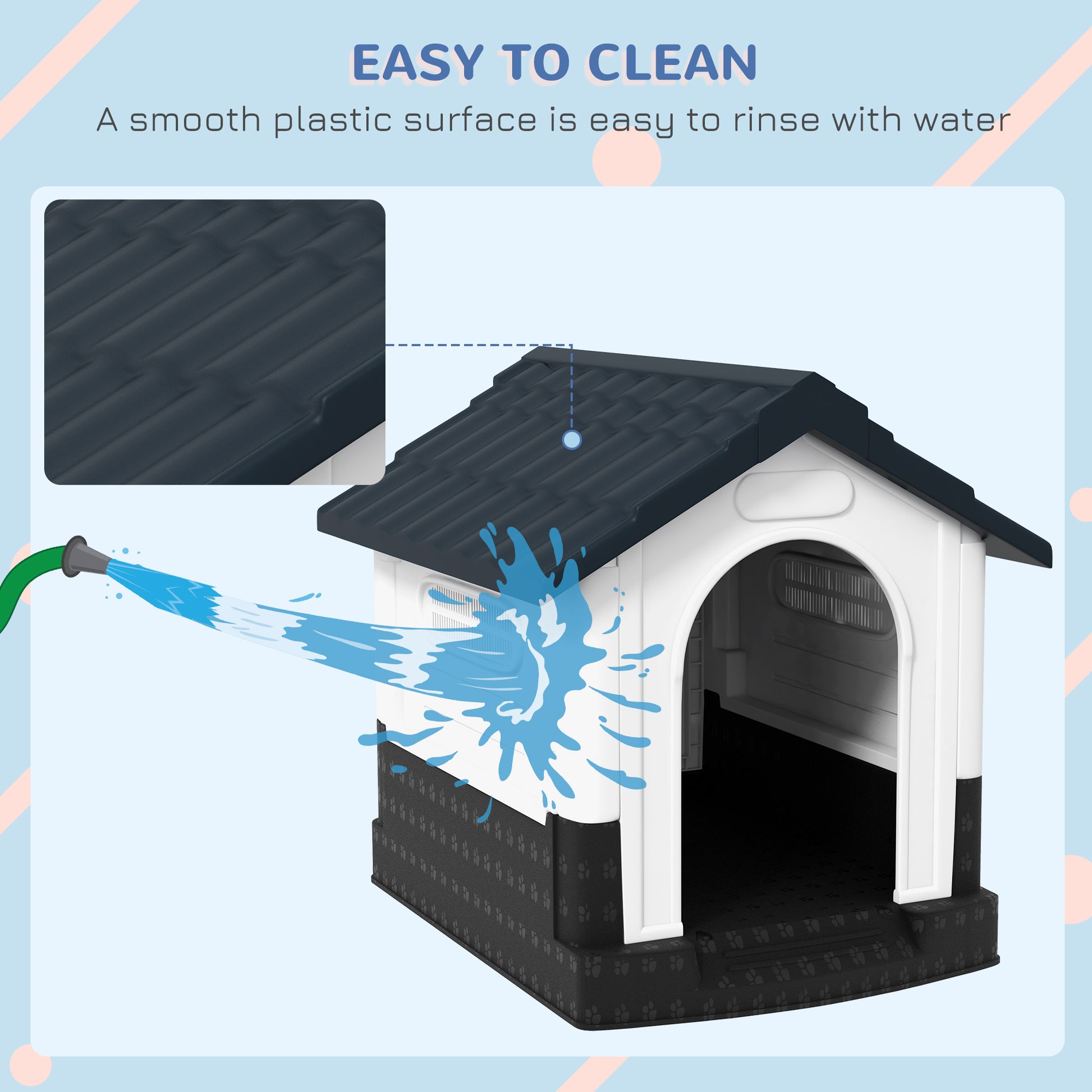 Dog Kennel for Outside, Plastic Dog House, Water-Resistan