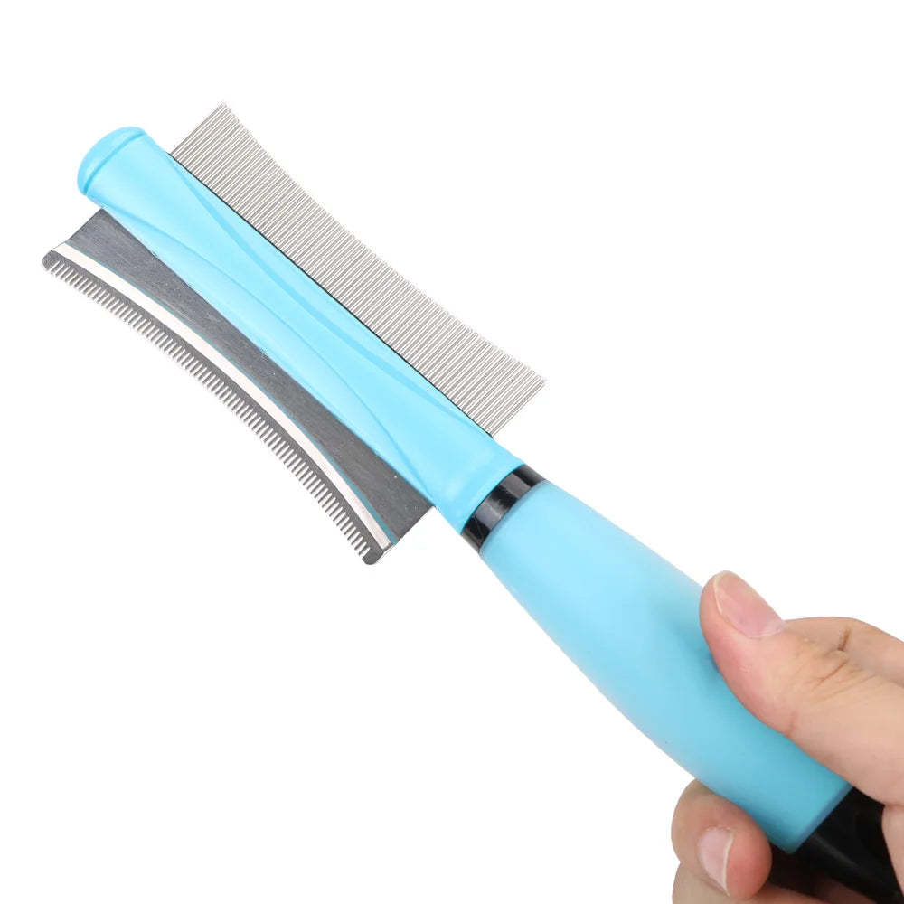 Double-Sided Cat Grooming Tool Pet Hair Comb Easy Deshedding Brush for Long Small Hair Dog Cat Hair Remover