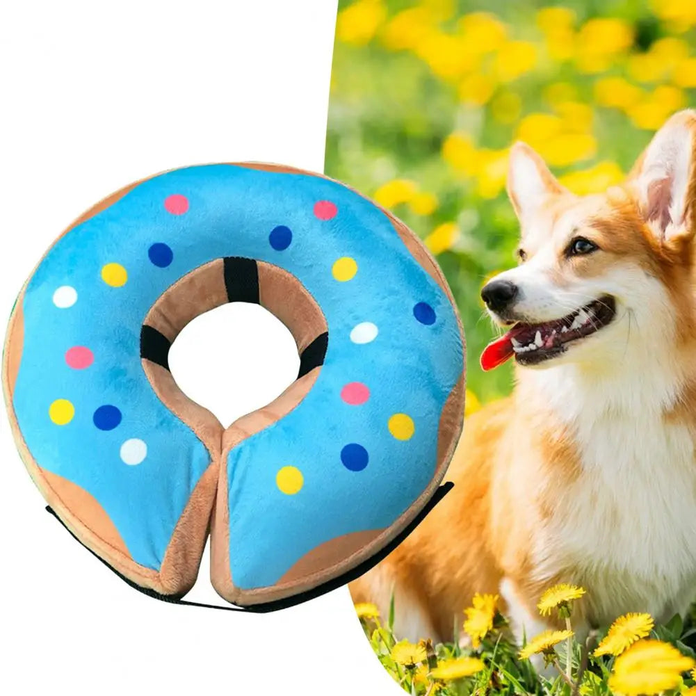 Pet Dog Donut Collar Cone Soft Recovery Cones Adjustment Anti-Bite Inflatable Dog Lick-Proof Collar after Surgery Pet Supplies