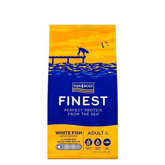 Fish4Dogs Finest Adult White Fish With Potato (Large Kibble) 12kg