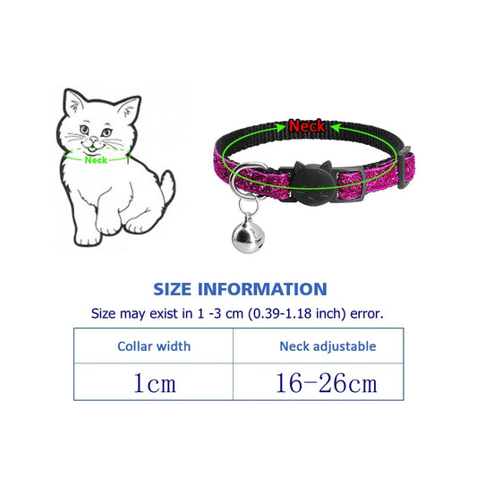 Cat Collar with Bell Dog Collar for Cats Kittens Pet Collars Cat Leashes Puppy Solid Adjustable Collar for Cat Pet Lead Supplies